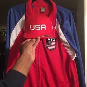 USA track jacket:XL and Hurley USA SnapBack hat